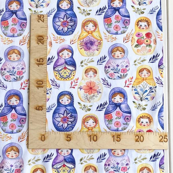 МАТРЕШКИ, 100% хлопок, ширина 110 см 2