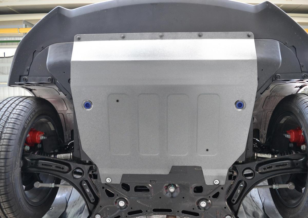 Защита картера и КПП Rival для Geely Coolray SX11 (V - 1.5) 2020-н.в., штампованная, алюминий 3 мм, с крепежом, 333.1922.1