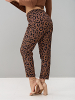 Брюки Бдж-129/кофе-леопард