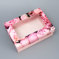 Коробка складная, крышка-дно, «Ярких моментов», 21×15×7 см с окном