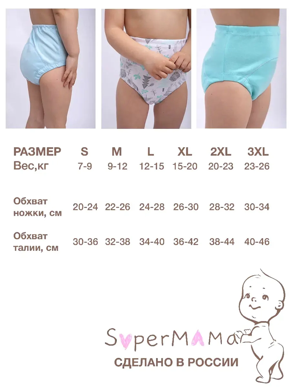 Трусики приучение к горшку многоразовые 3 шт