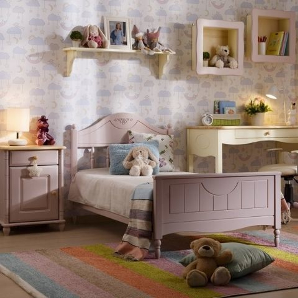 Кровать Айно 4 (розовая пастель)