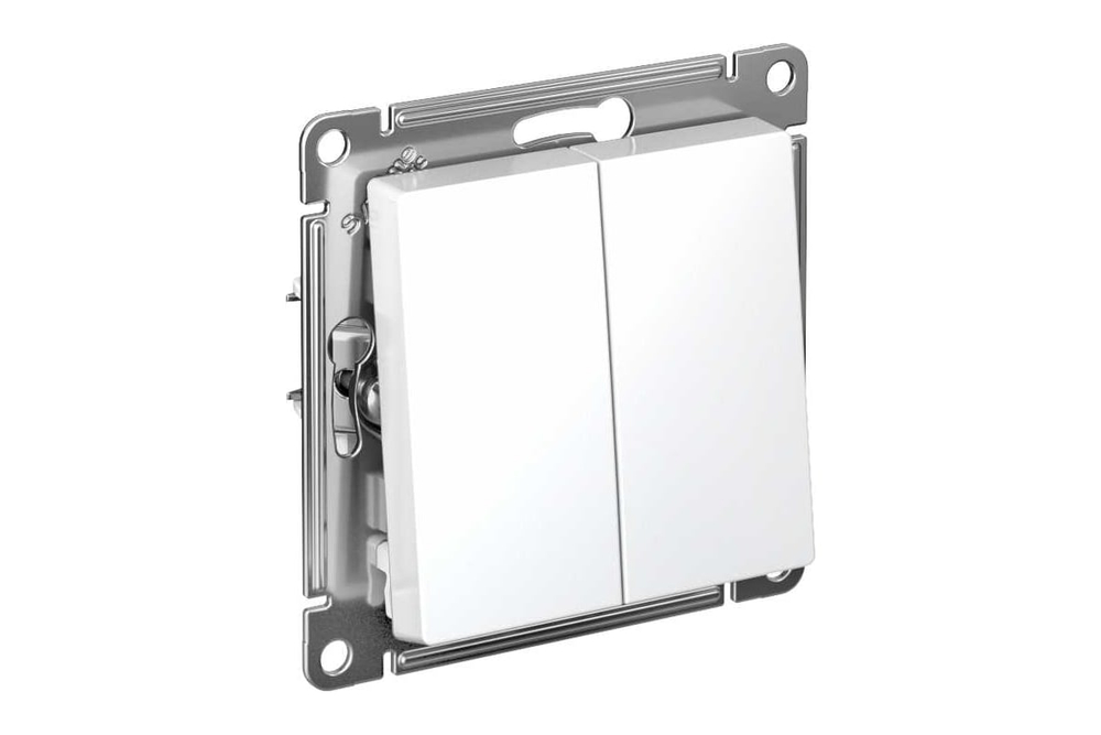 2-клавишный механизм выключателя Systeme Electric ATLAS DESIGN сх.5 10АХ белый ATN000151