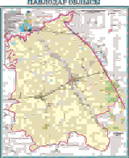 КАРТА ПАВЛОДАРСКОЙ ОБЛАСТИ(С ЛАМИНИРОВАНИЕМ)