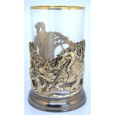 Подстаканник "Охота на Кабана" из латуни