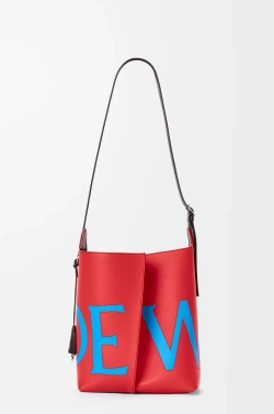Loewe Большая сумка-тоут Bilbao из гладкой телячьей кожи, красный/синий