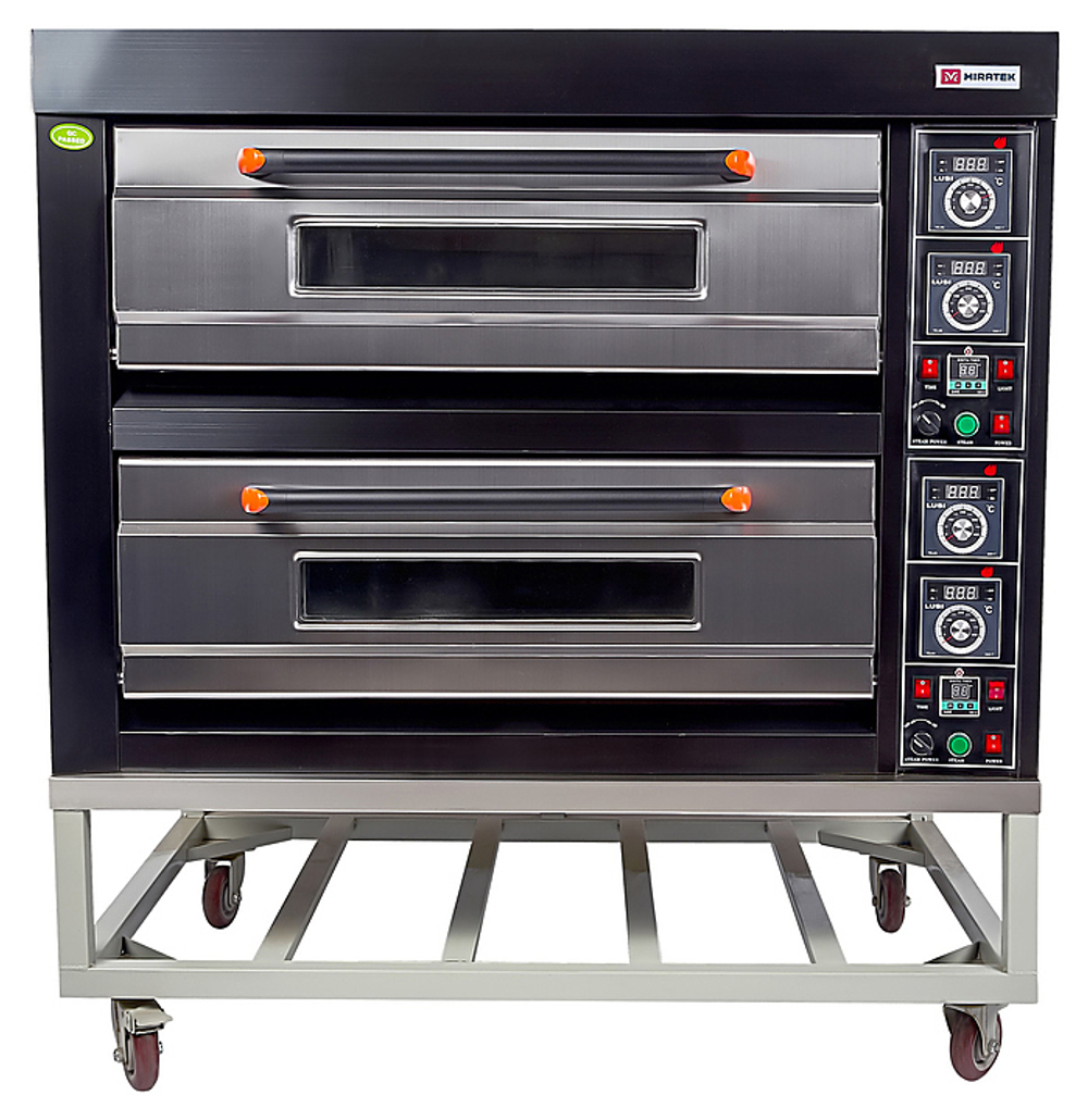 Печь хлебопекарная Miratek BK-24G + каменный под (2 яруса) + пароувлажнение
