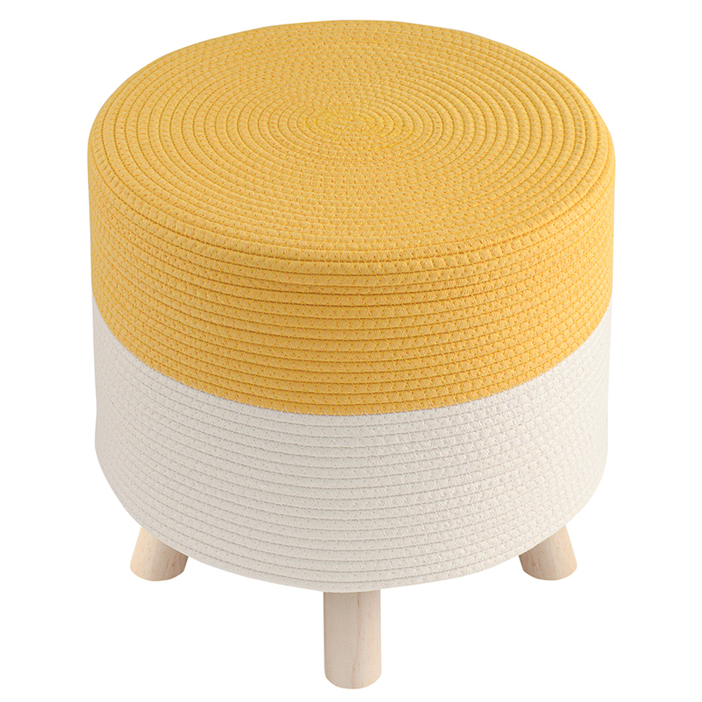 Пуф devy, D40х40 см, бежевый/горчичный