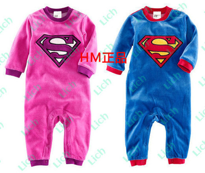 Комбинезон детский однотонный с аппликацией эмблемы Супермена