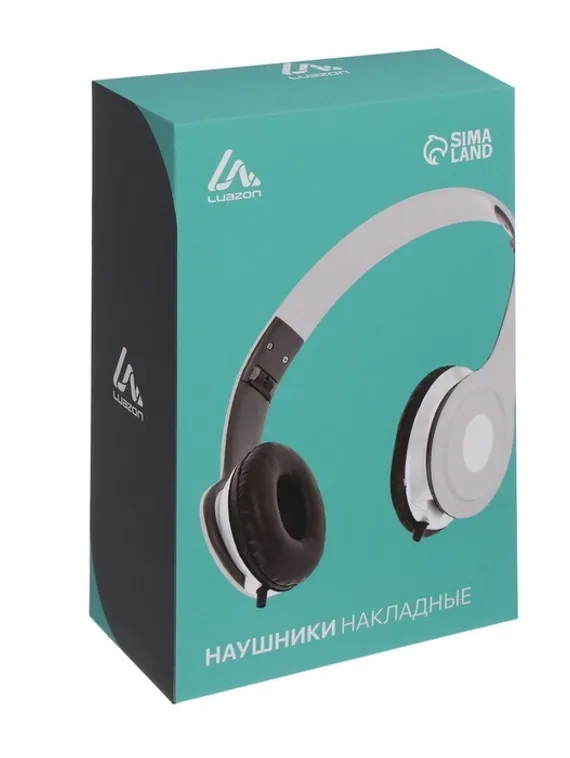 Наушники LuazON VBT 1.9, накладные, складные, МИКС