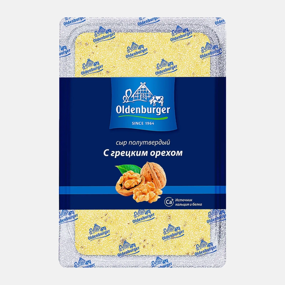 Сыр Oldenburger с грецкими орехами нарезка 45% 125г