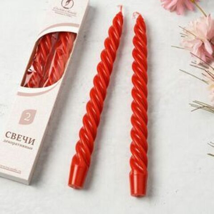 Набор свечей витых, Клубника, 2шт