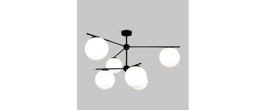 Потолочный светильник со стеклянными плафонами 6*Е14 60147/6 чёрный Marbella Eurosvet