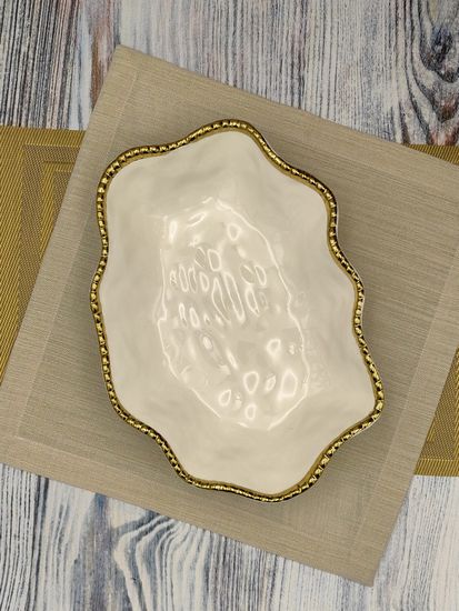 Блюдо фигурное глубокое 31х22х6,5 см. Бусины