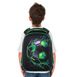 Ранец BRAUBERG KIDS START, 1 отделение, 2 кармана, "Green ball", 35х26х13 см, 272092