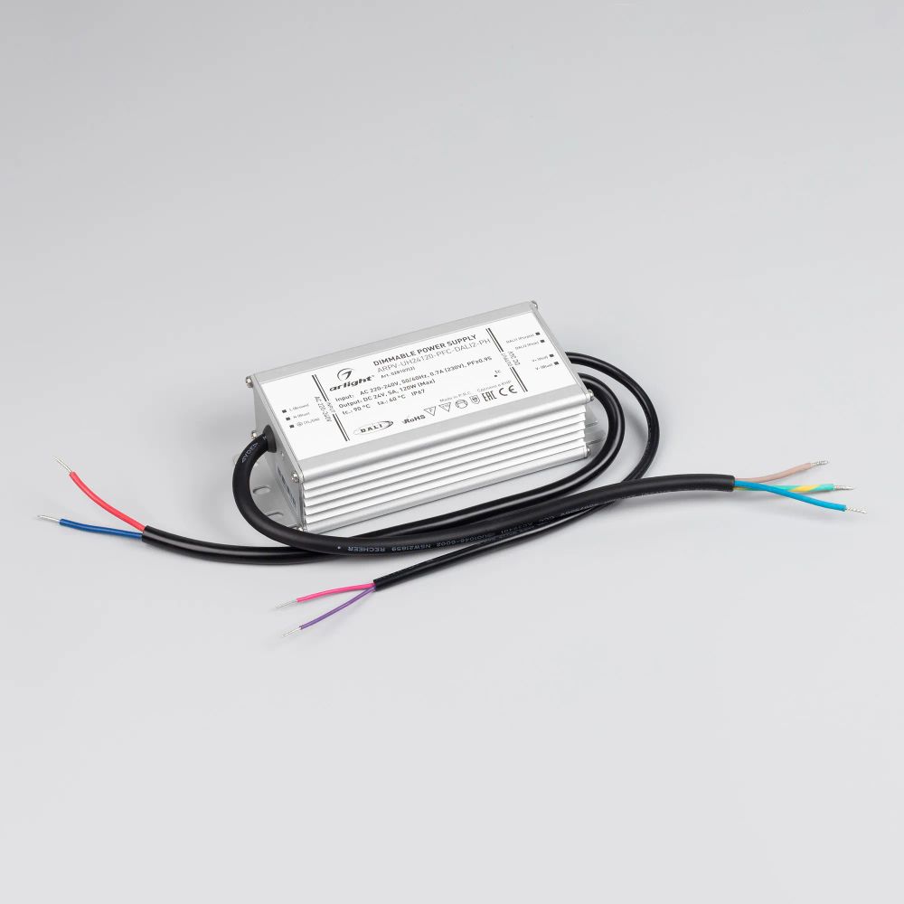 Блок питания ARPV-UH24120-PFC-DALI2-PH (24V, 5.0A, 120W) (Arlight, IP67 Металл, 7 лет) 028107(2)
