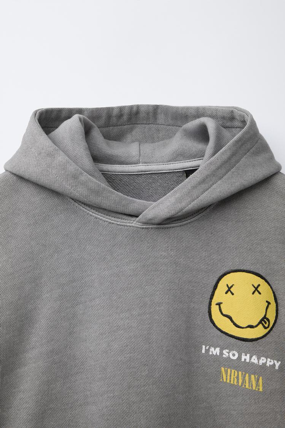 ZARA ХУДИ С ЭФФЕКТОМ СТИРАНОЙ ТКАНИ NIRVANA®, АНТРАЦИТОВО-СЕРЫЙ