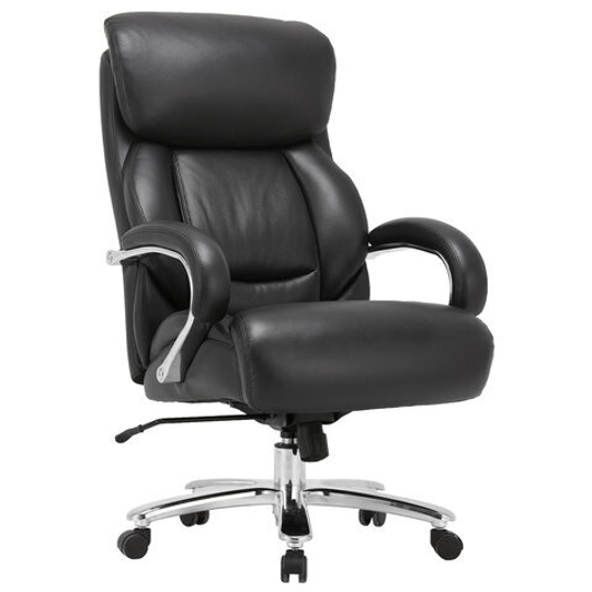 Кресло из натуральной кожи BRABIX PREMIUM "Pride HD-100", НАГРУЗКА до 250, черное, 531940