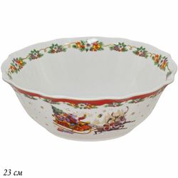 Lenardi 205-309 Салатник 23x8см НОВЫЙ ГОД в под.уп.(х18)Фарфор