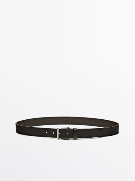 Massimo Dutti Ремень из мягкой кожи наппа, зеленый