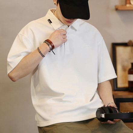 Мужская поло-футболка с коротким рукавом из плотной ткани (230 г/м²),