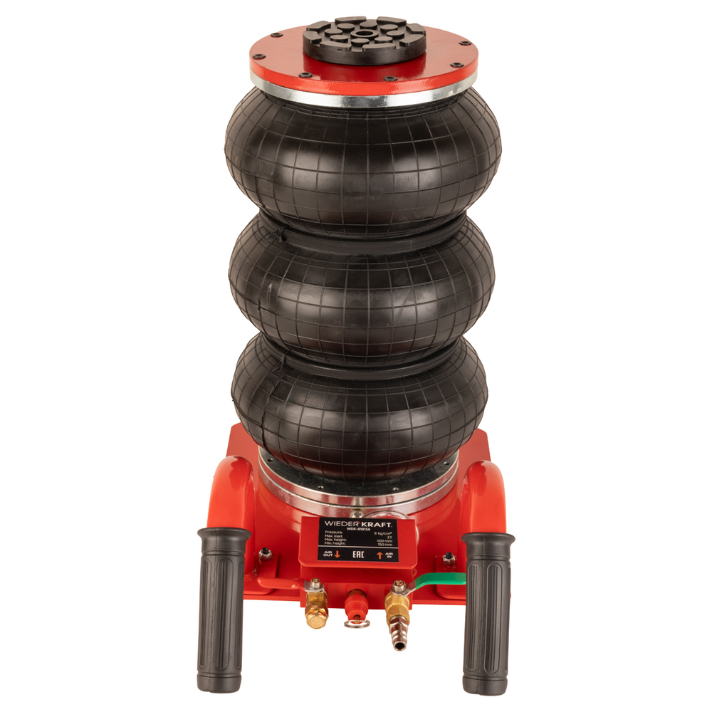 WDK-81813A Домкрат пневматический 3т, 145-440 мм, с короткими ручками