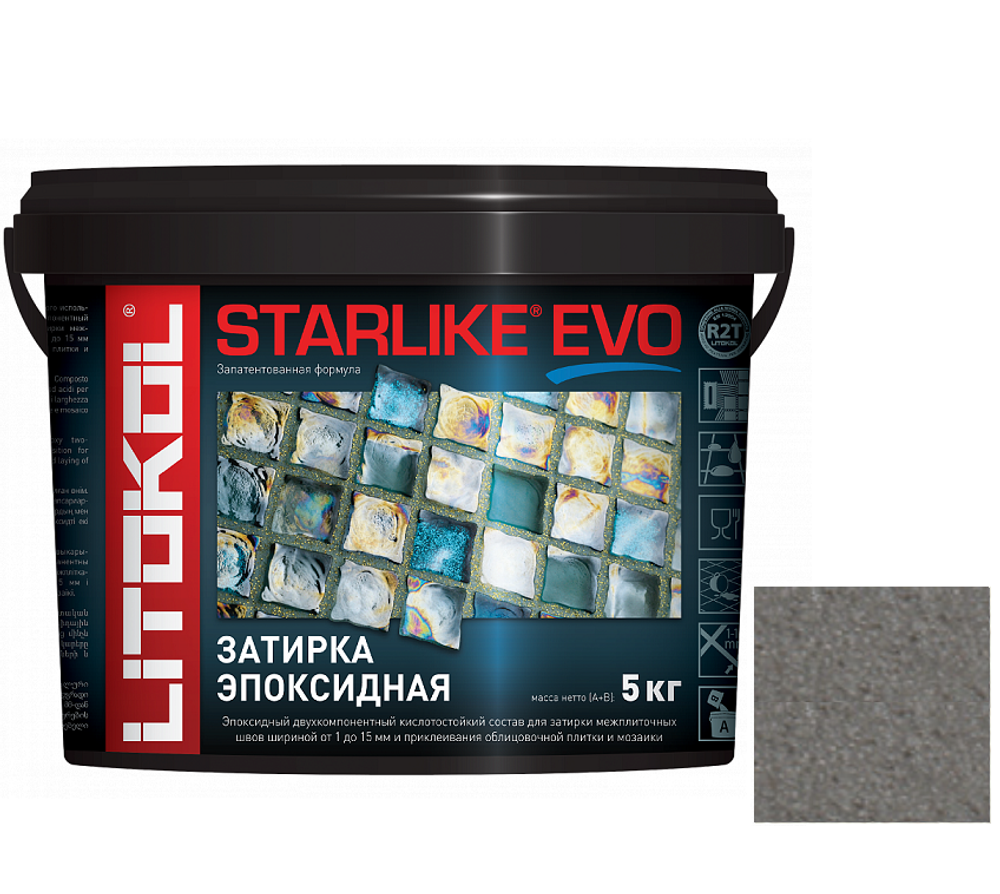 Затирка эпоксидная для швов Litokol Starlike Evo S.120 Grigio Piombo 5 кг