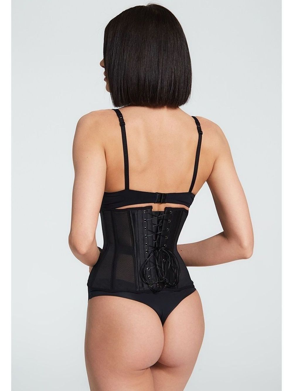 Черный прозрачный корсет MINI