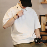 Мужская поло-футболка с коротким рукавом из плотной ткани (230 г/м²),