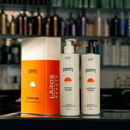 LAROS BEAUTY Набор для окрашенных волос (шампунь + кондиционер по 300 ml) 11PM Color