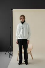 Толстовка MOE ZIP с высоким воротом Молочная