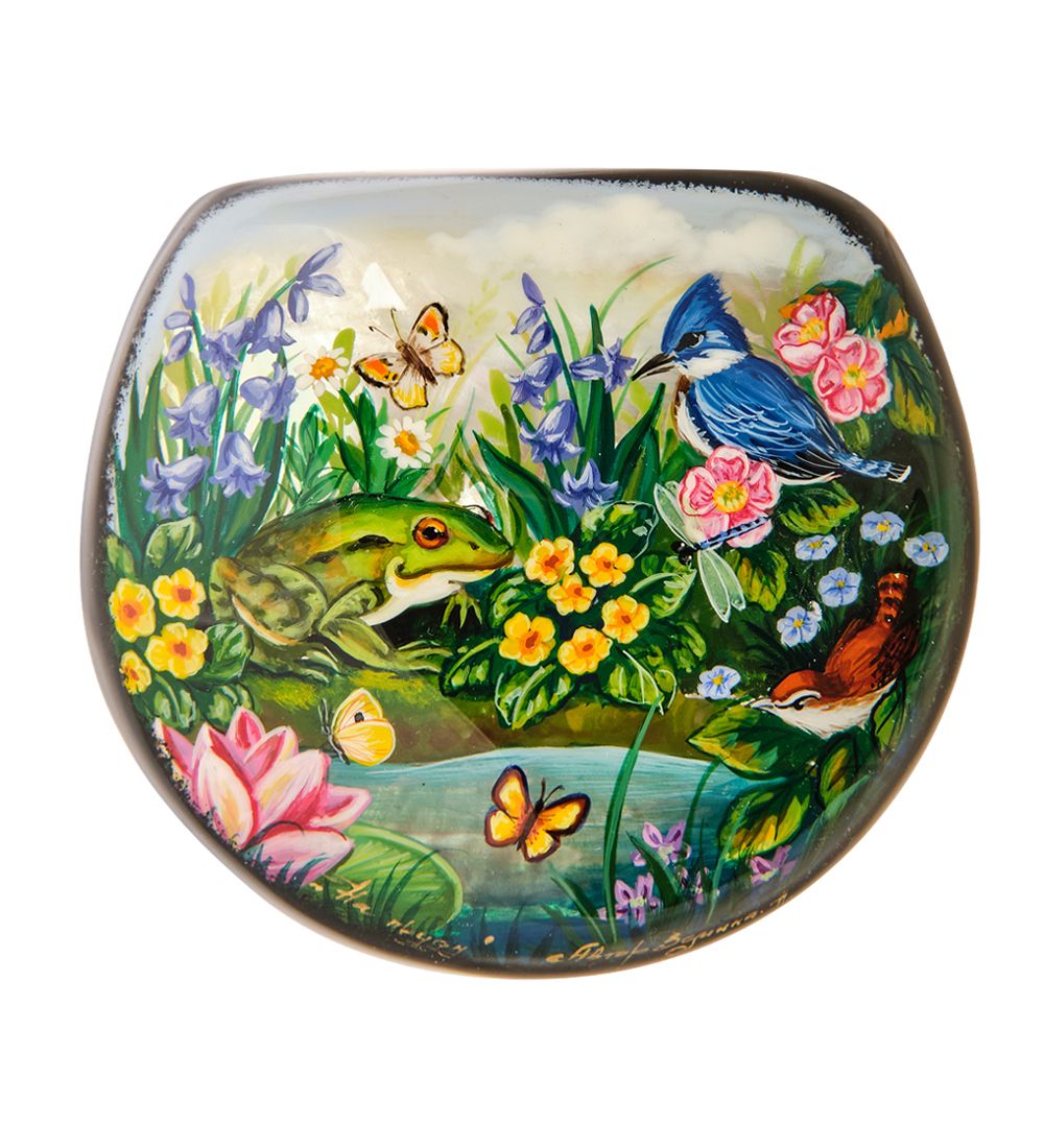 Народные промыслы ШК-55/ 23-B Шкатулка «На пруду» авт. Земина