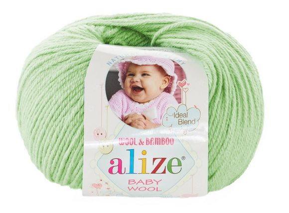 Пряжа Baby wool ( Alize) 41 Светло-зеленый, фото