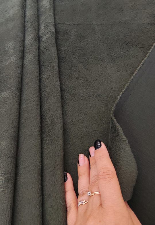 Трикотаж велюр, хаки NEAVY BENZ