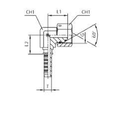 Фитинг DN 20 BSP (Г) 3/4 (90)  compact (o-ring)