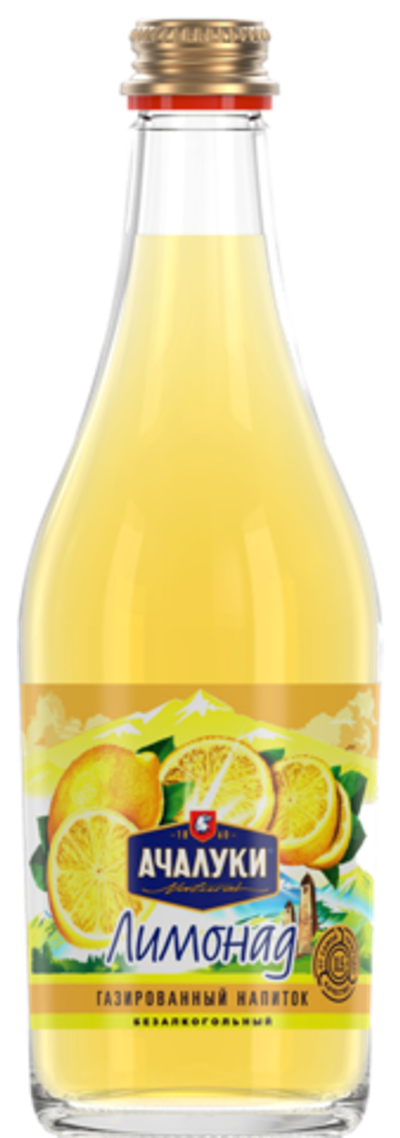 Напиток безалкогольный сильногазированный. Ачалуки. 0,5л. Стекло. "Лимонад" 1/12