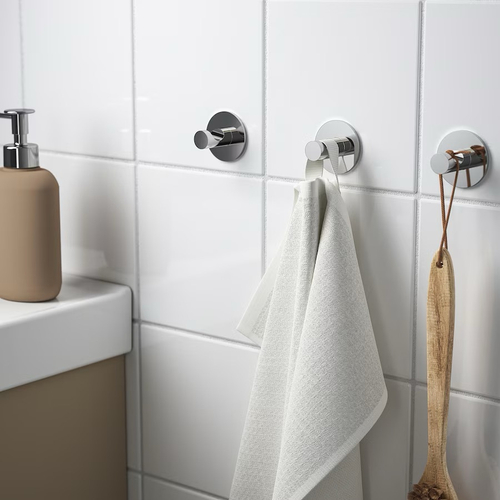 СКОГХАЛЛ SKOGHALL Крючки 3 шт самоклеящиеся, хром