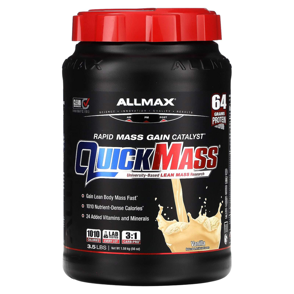ALLMAX, QuickMass®, катализатор для быстрого набора массы, ваниль, 1,59 кг (3,5 фунта)