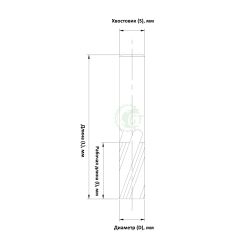 Изображение чертежа трехзаходной чистовой фрезы GT с выбросом стружки вверх