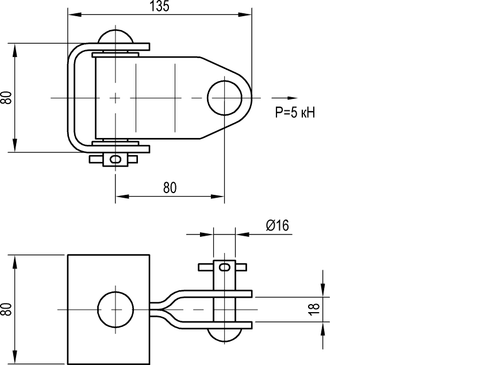Ушко шарнирное для фиксаторных стоек 136