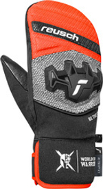 REUSCH 25/26 варежки горнолыжные юниорские 6571533_7588 Worldcup Warrior R-Tex XT Junior Mitten Bl/Sil/Fl Red