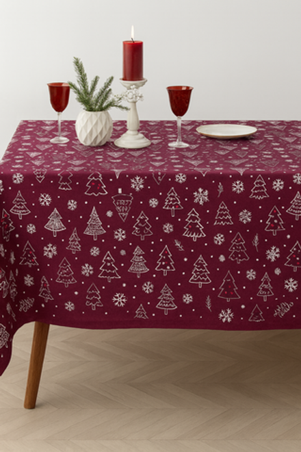 Скатерть "Новогодние елочки" без пропитки