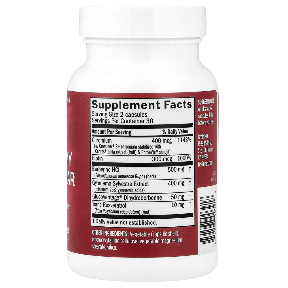 BrainMD, Balance My Blood Sugar, 60 веганских капсул