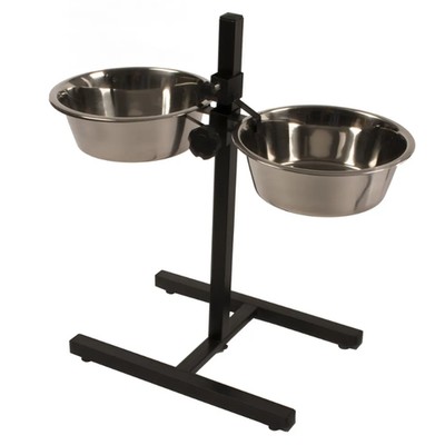 Duvo+ стойка с мисками для собак 2х1.89л, d21см, высота стойки 52см!