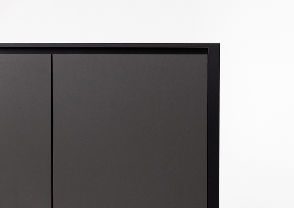 Шкаф напольный Lounge D-03, 90 см, черный/черный мрамор