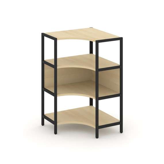 Shelf System Односекционный угловой стеллаж трехярусный SN.STMU-311 Акация Лорка/Металл Черный 810*8