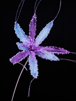 Фантазийный цветок 28х56см ChristmasDeLuxe фиолетово-голубой