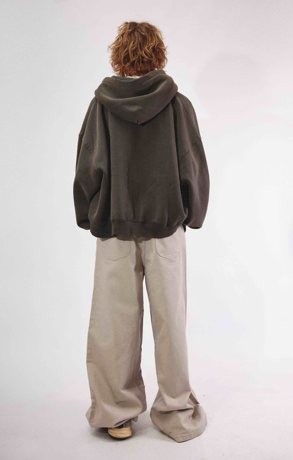 Худи Укороченное Zip "Шпинат" хаки - фото 16