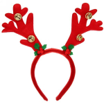 Ободок карнавальный «Новогодний олень с бубенцами» 27 см, микс