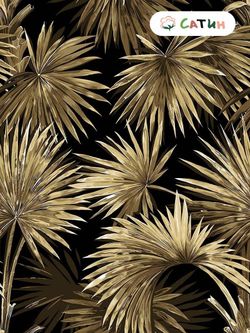 Постельное белье Milky Garden "Пальмы (сатин)" евро  Наволочка 70х70 см 2 шт  Простынь  240х215 см  Пододеяльник 200х215 см